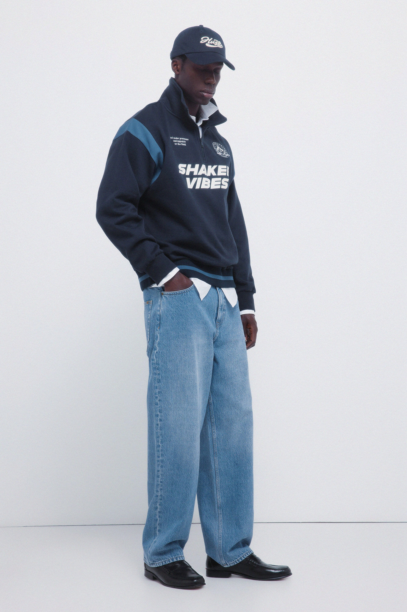 Springfield Sudadera con corte estampado azul