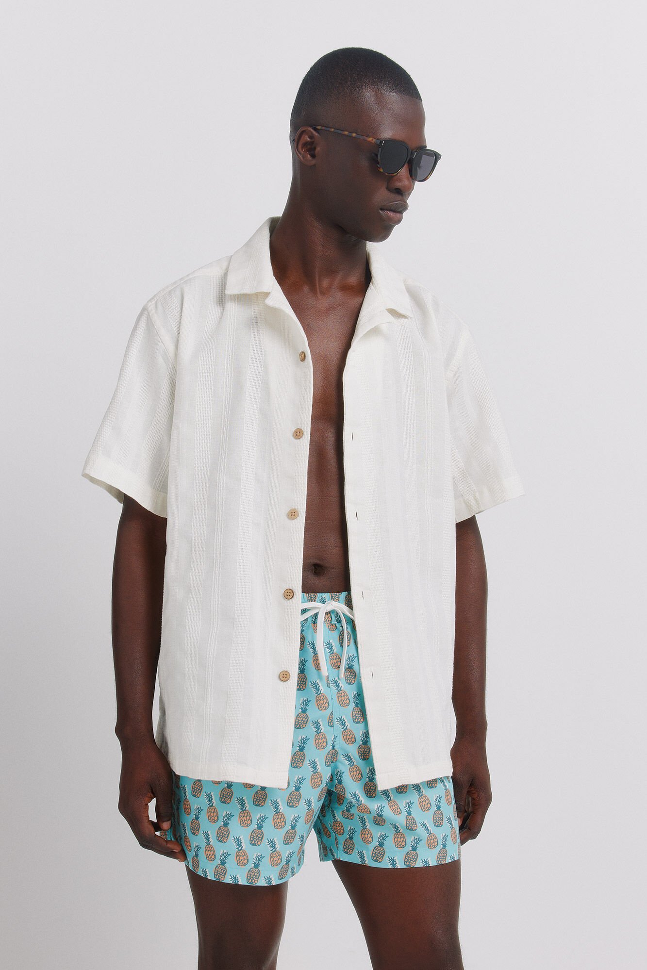 Springfield Traje de ba&ntilde;o estampado de pi&ntilde;as azul