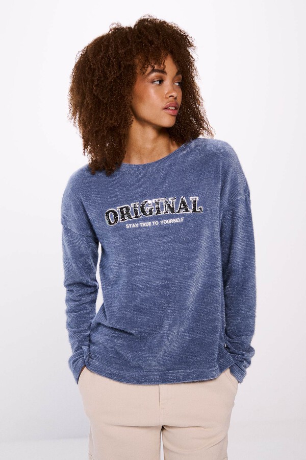 Springfield Playera "Original" chenilla azul