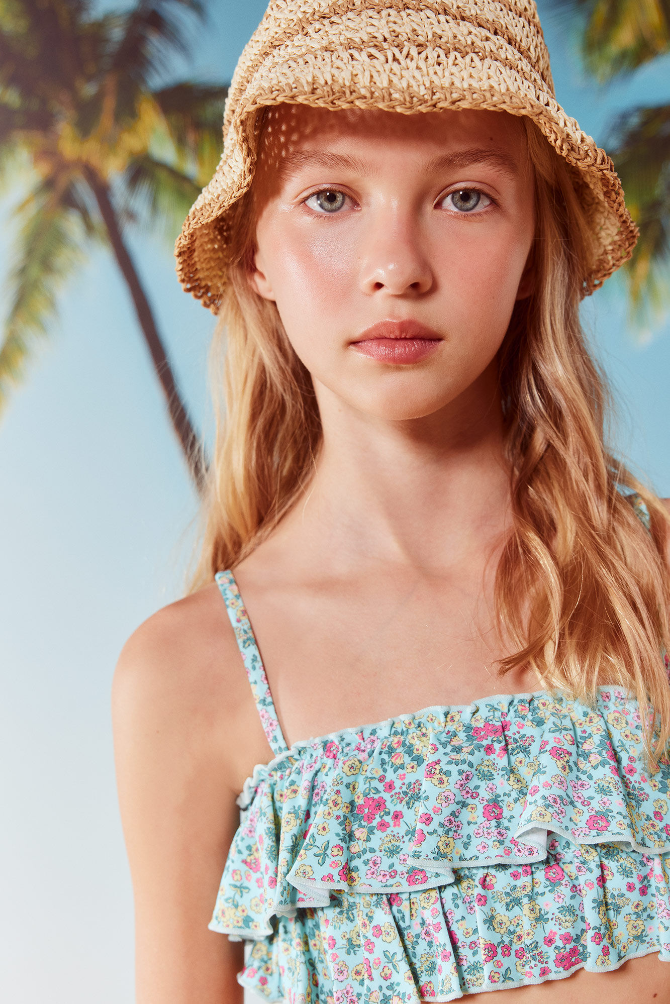 Springfield Kids Bikini de flores para ni&ntilde;a verde