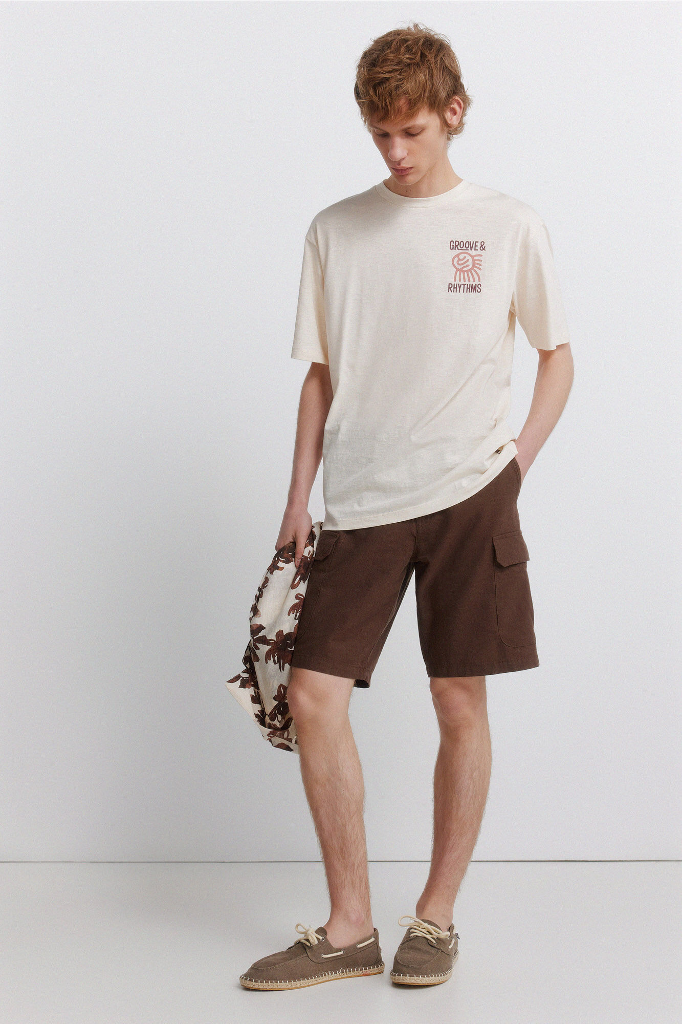 Springfield Playera groove slub blanco