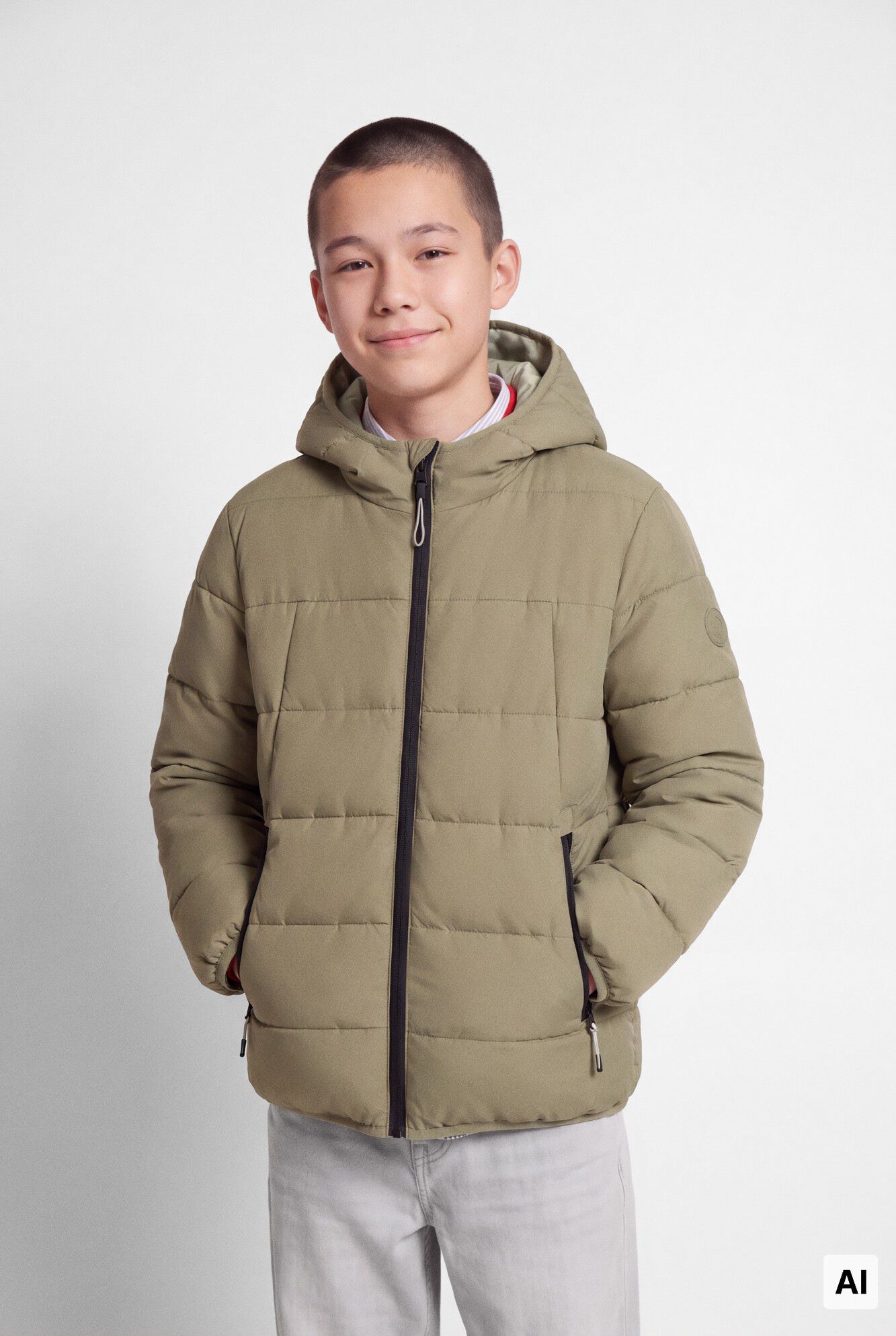 Springfield Kids Chamarra acolchada puffa a cuadros para ni&ntilde;o