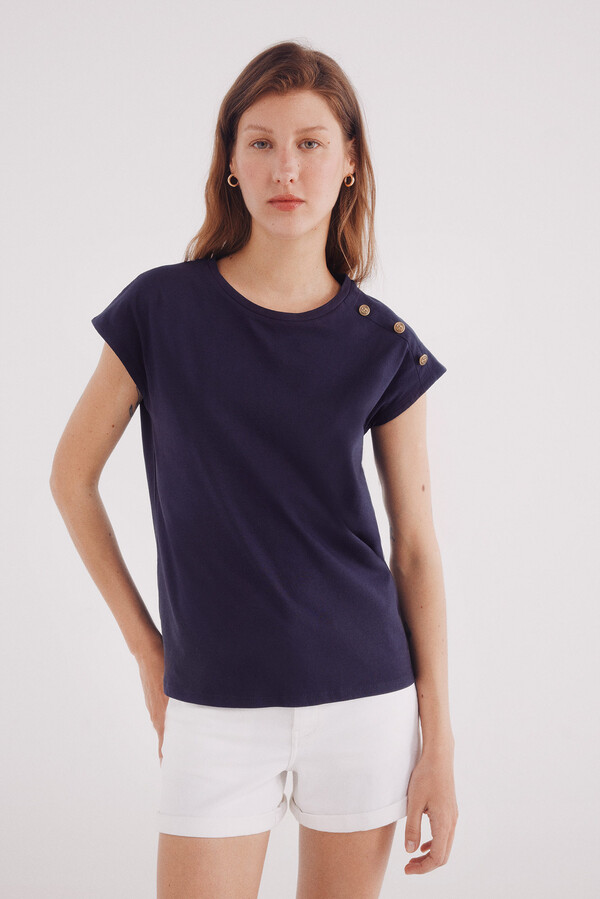 Springfield Playera botones hombros marino