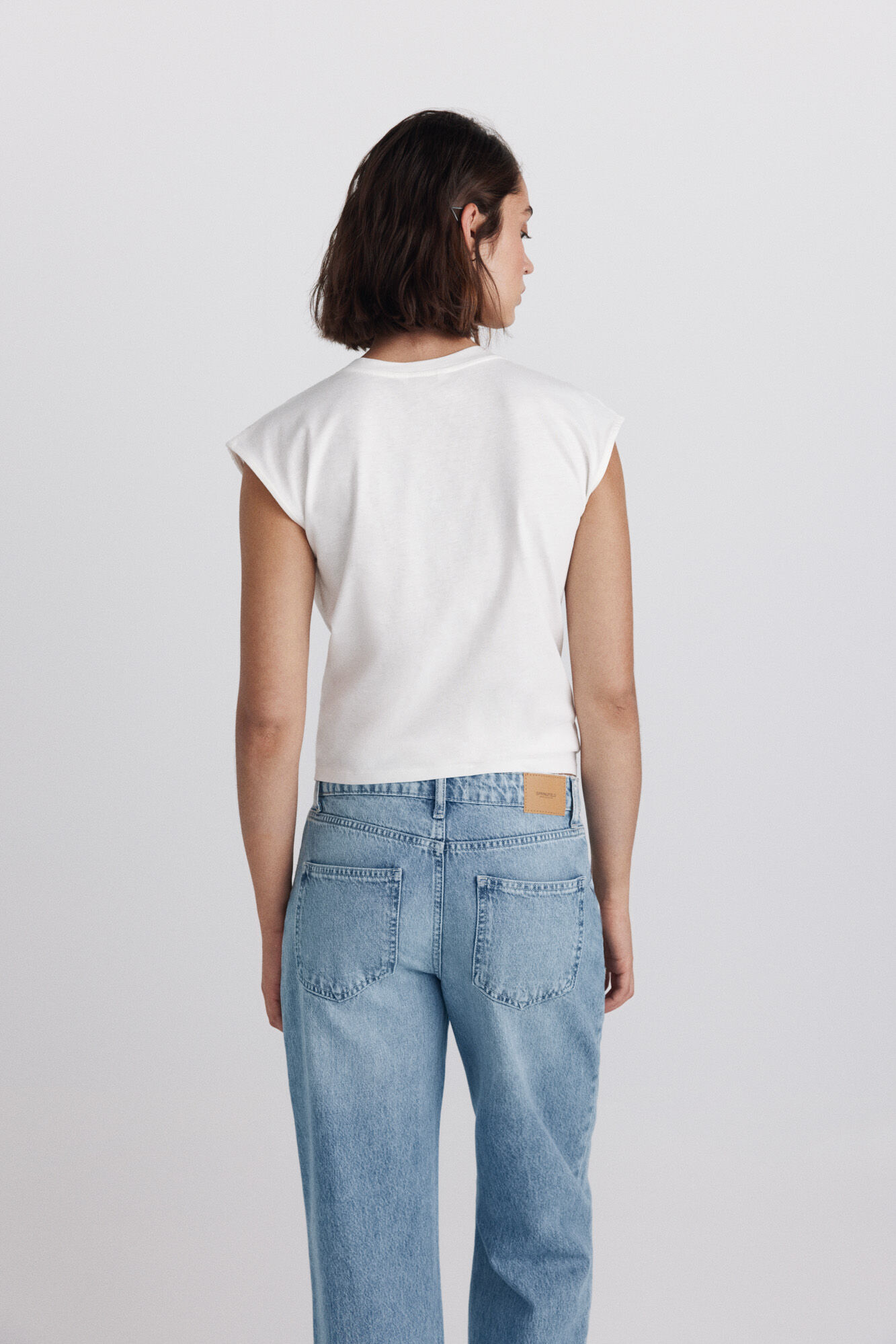 Springfield Playera bordado suizo blanco