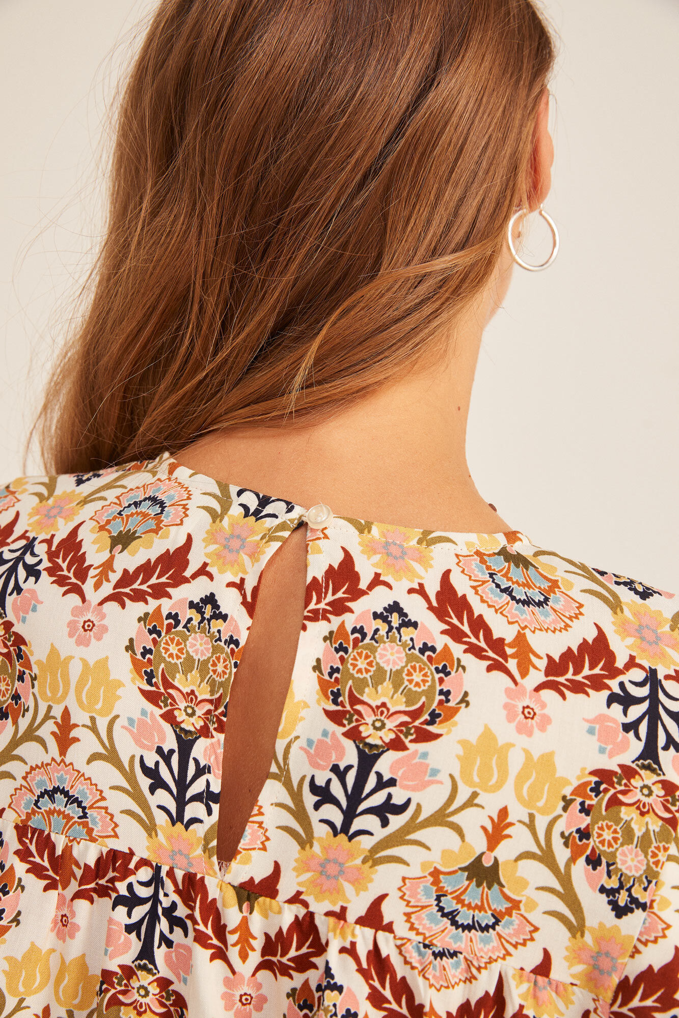 Springfield Blusa Estampada Volumen beige