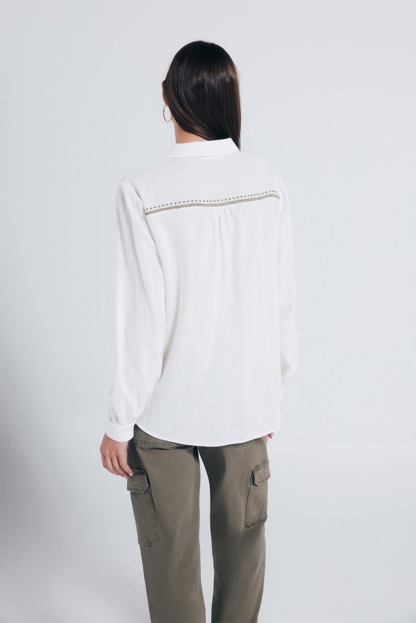 Springfield Camisa bordado canes&uacute; kaki