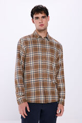 Springfield Camisa rústica cuadros nude