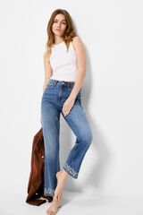 Springfield Jeans Straight Cropped Lavado Sostenible azul