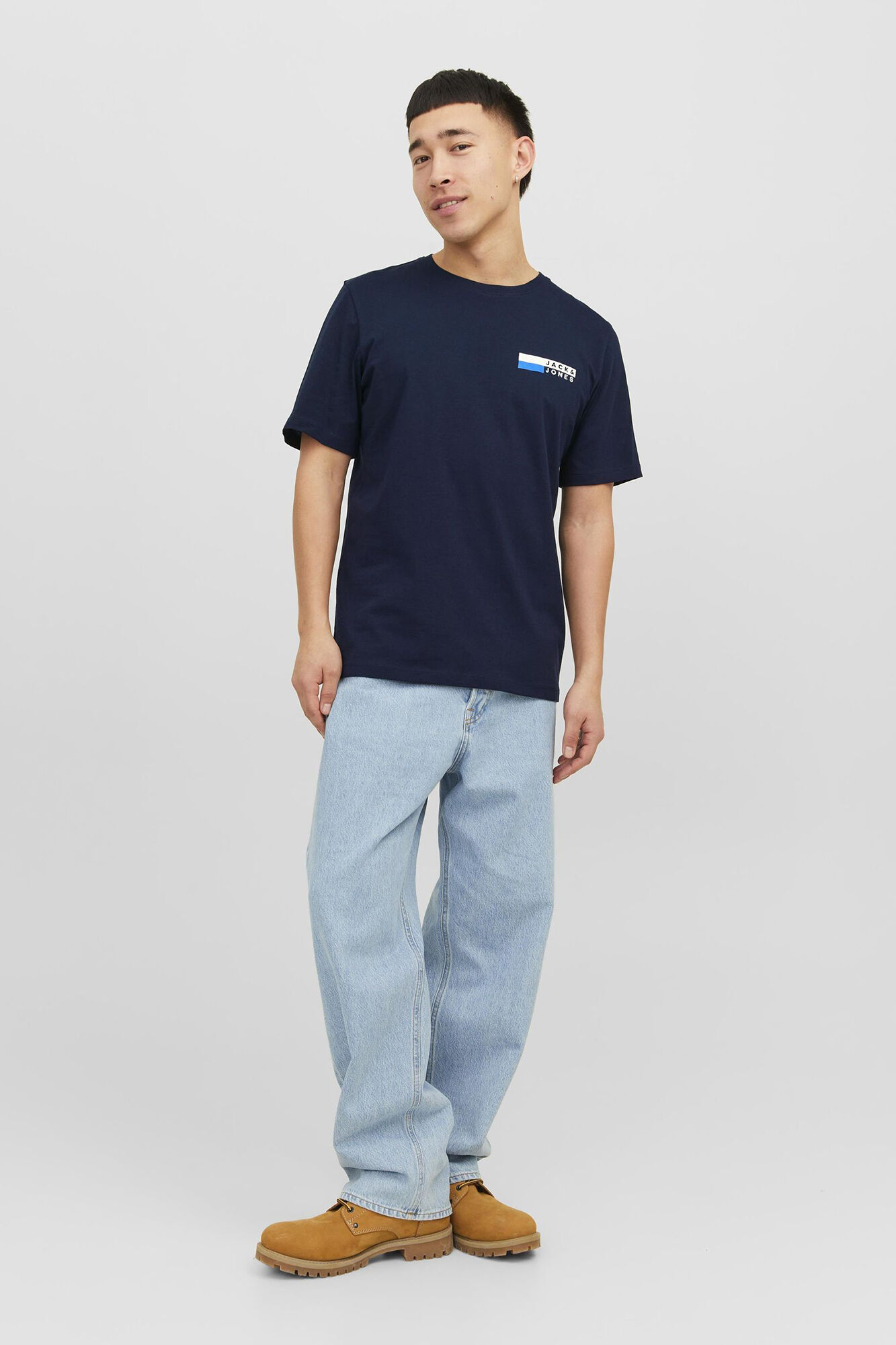 Jack & Jones Playera est&aacute;ndar fit azul
