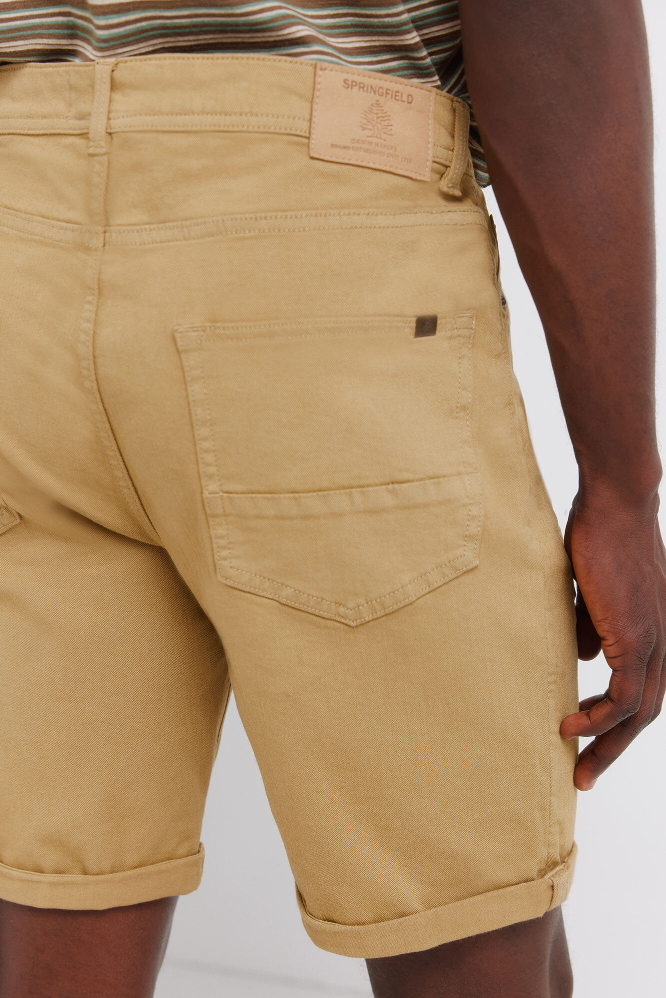 Springfield Bermudas 5 bolsillos lavadas slim fit beige