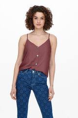 Only Camiseta regular fit tirantes fucsia