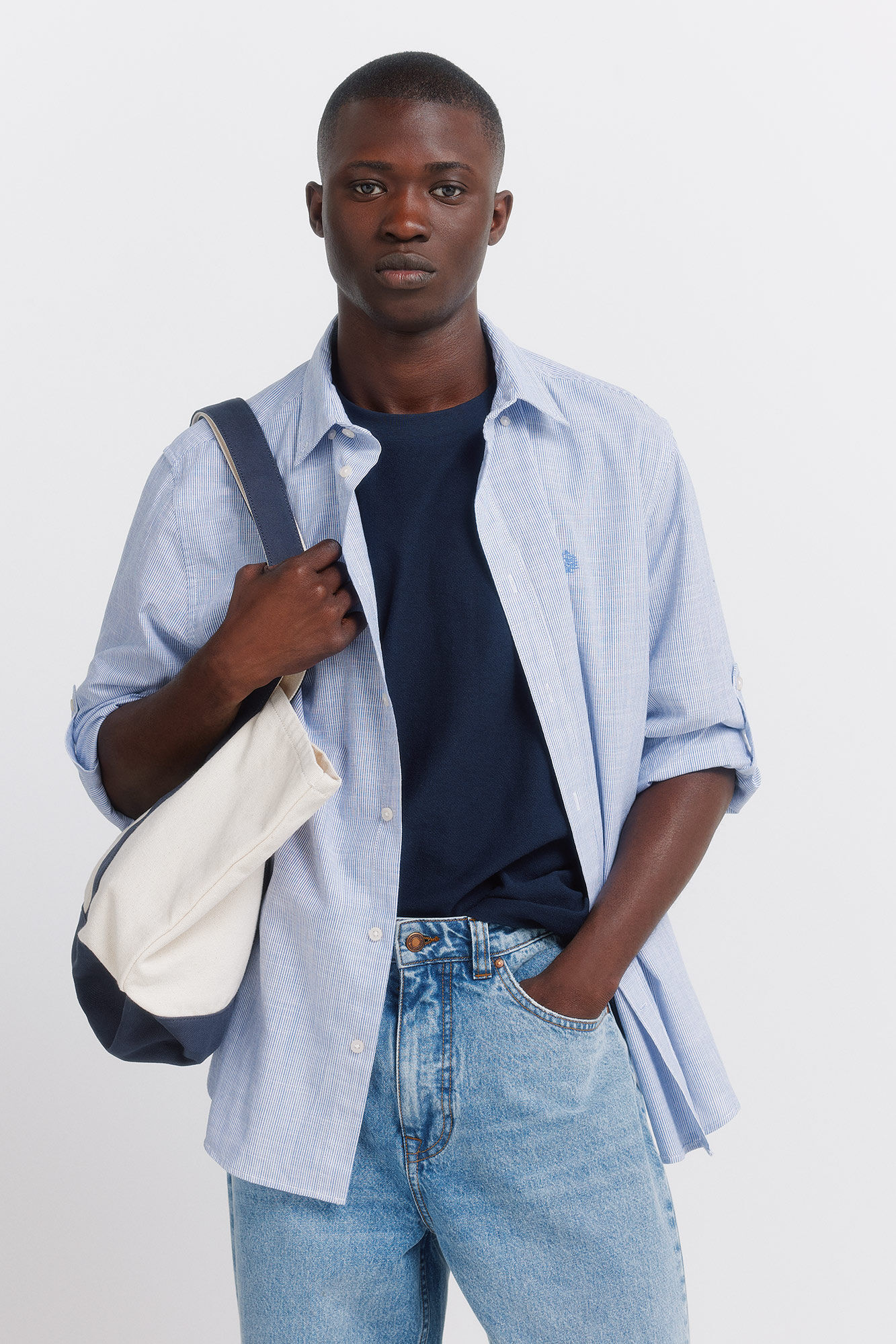 Springfield Camisa ligera de micro rayas