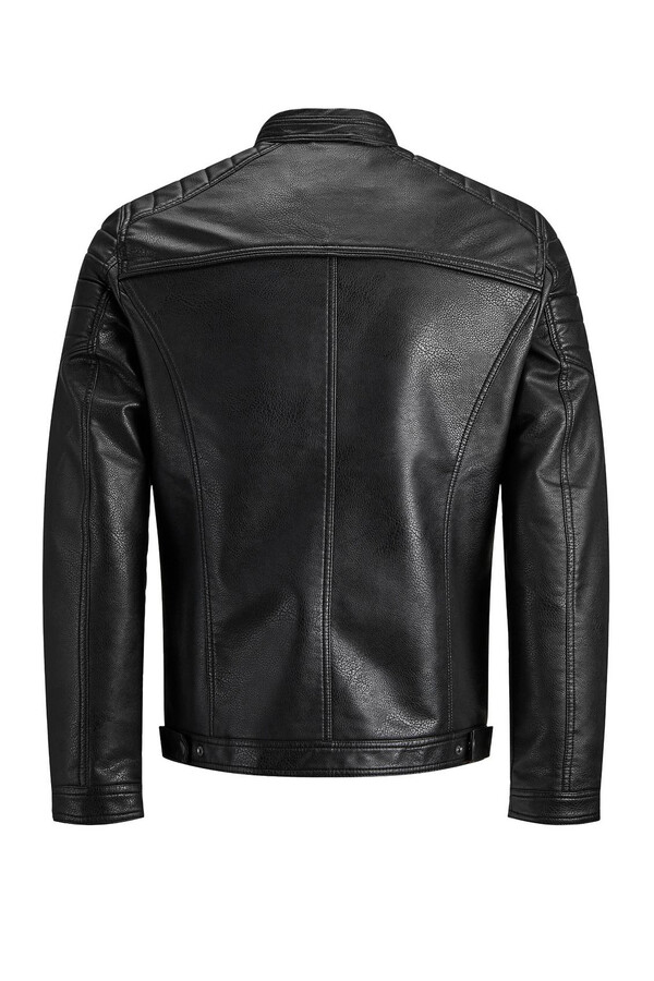 Jack & Jones Chamarra simil cuero negro