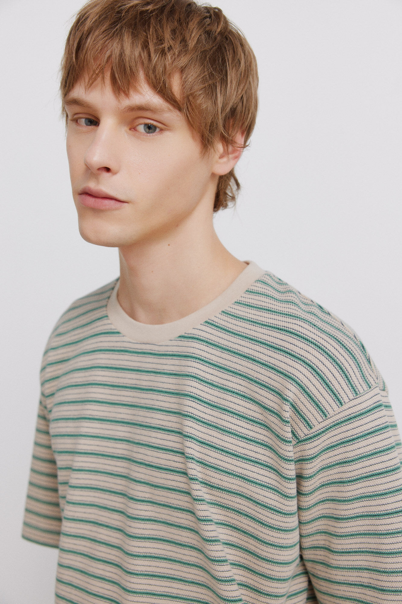 Springfield Playera de pique a rayas" caf&eacute;