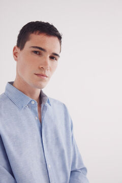 Springfield Camisa lino azul