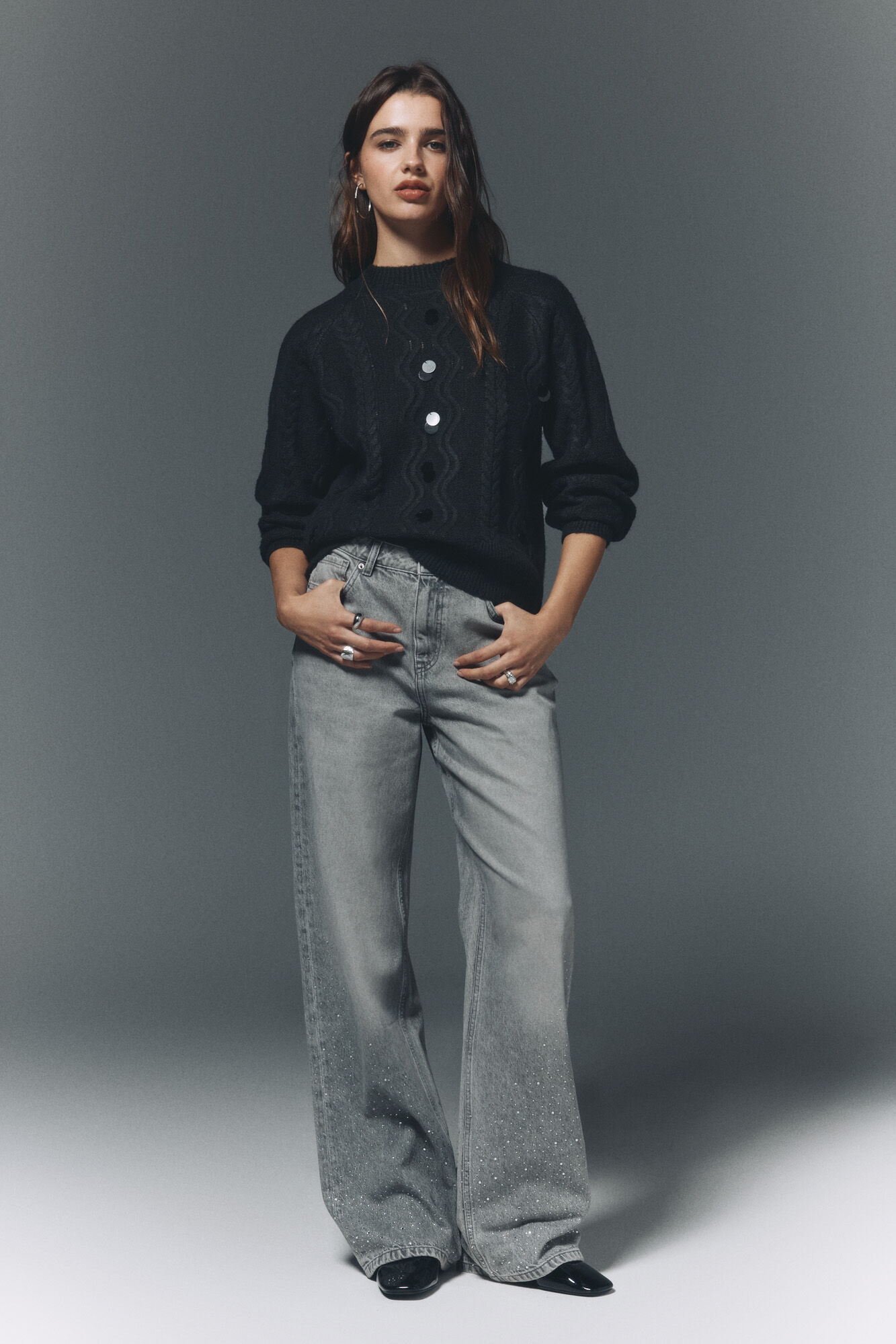 High Spirits Jersey drapeado gris