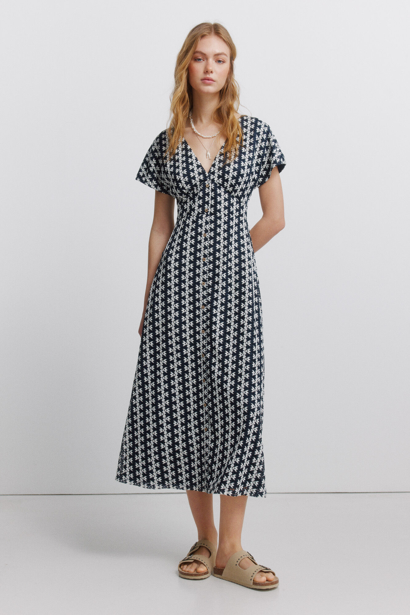Springfield Vestido midi bordado