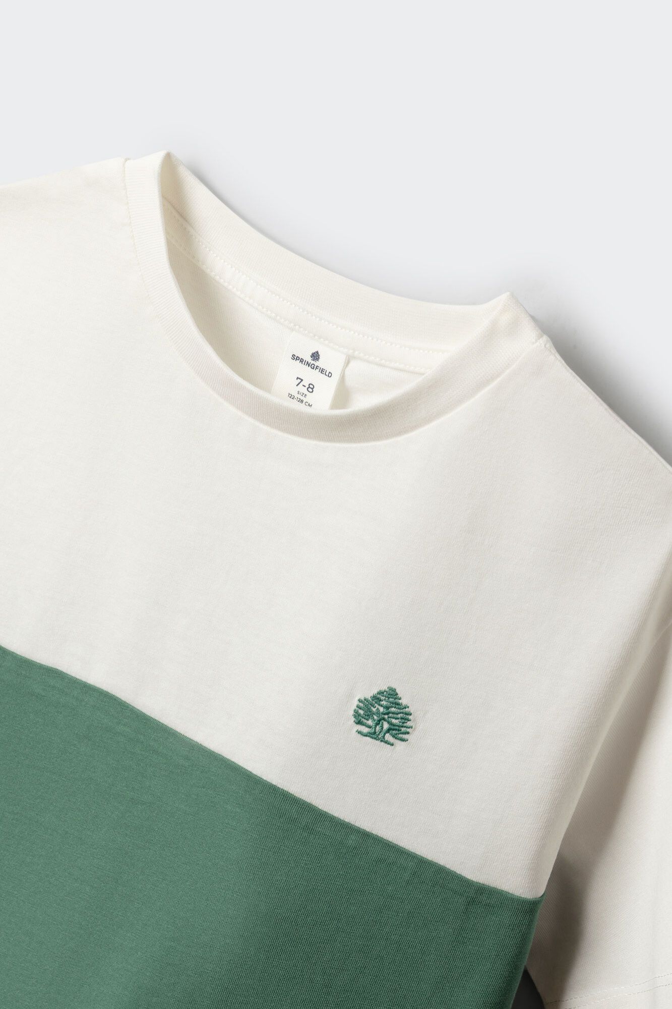 Springfield Kids Playera manga corta color block para ni&ntilde;o verde