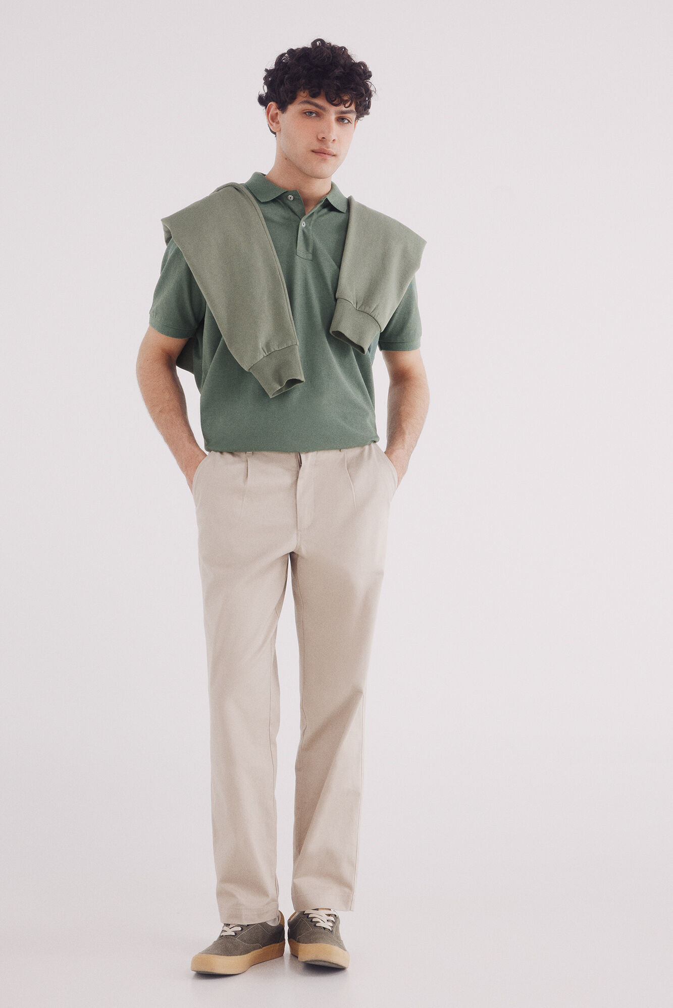 Springfield Polo piqu&eacute; b&aacute;sico fantas&iacute;a regular fit verde