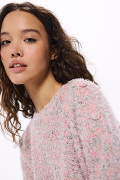 Springfield Playera chenilla combinada botones hombro rosa