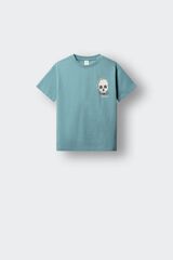Springfield Kids Playera de manga corta de calavera skate para ni&ntilde;o azul