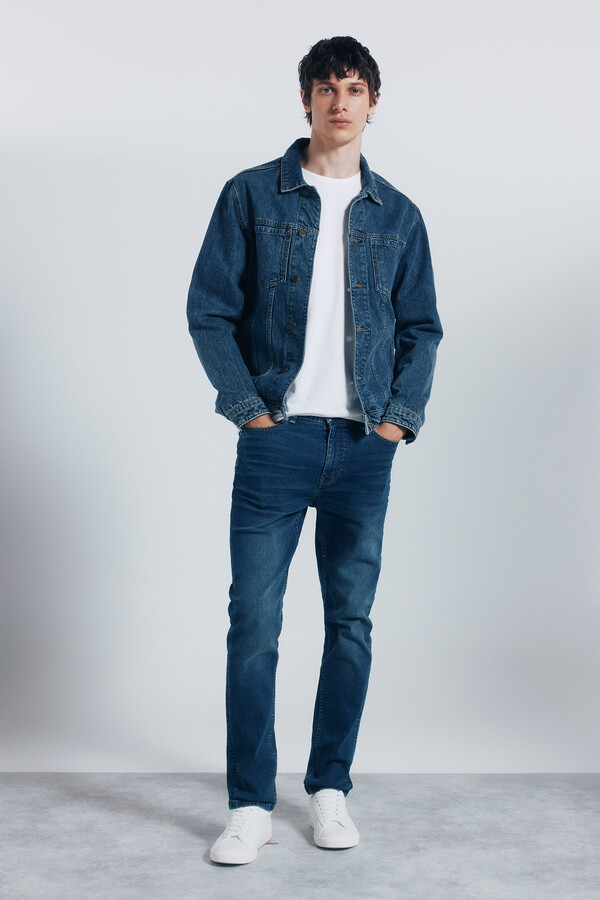 Springfield Jeans sobretintado skinny fit turquesa