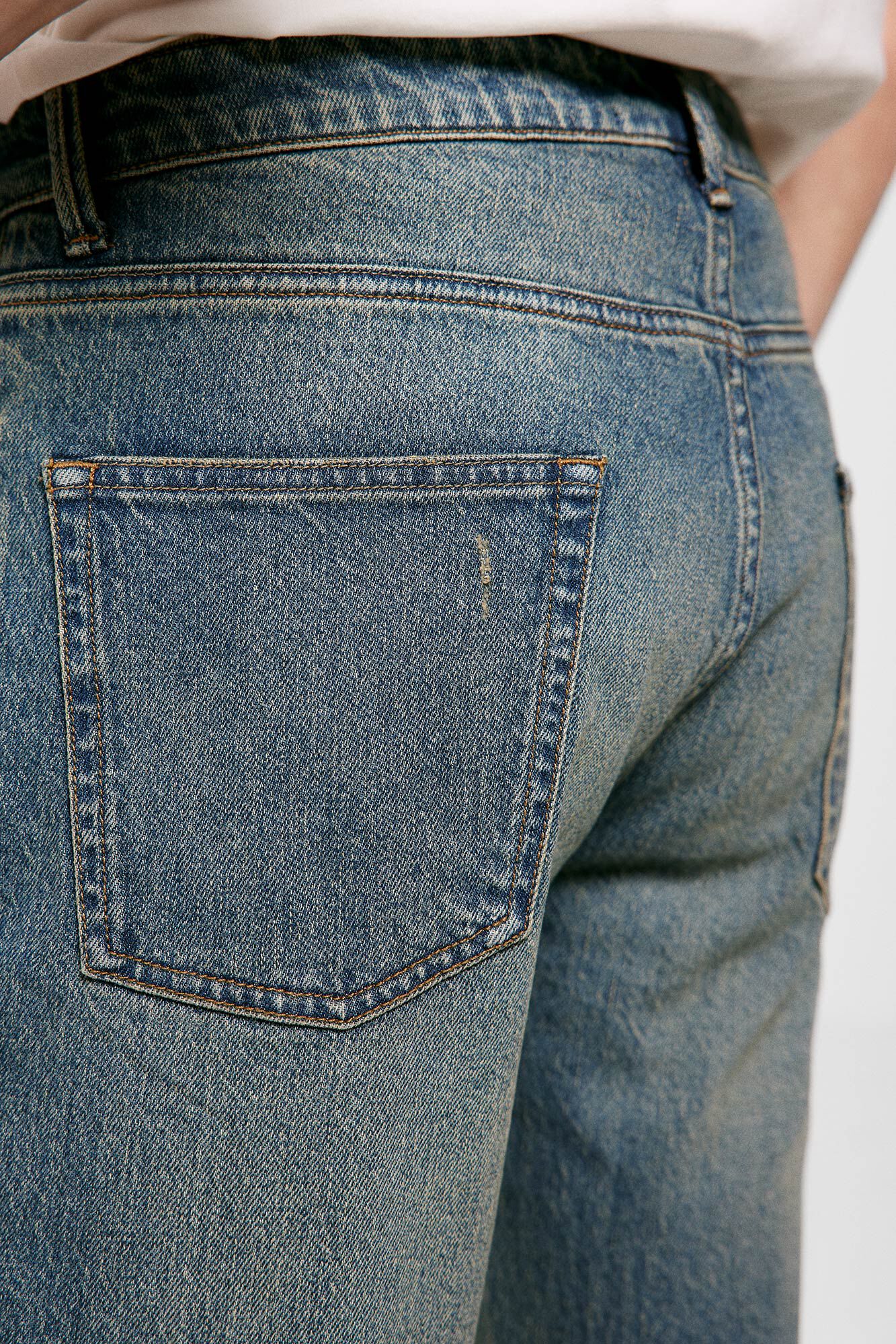 Springfield Jeans slim lavado medio ensuciado turquesa