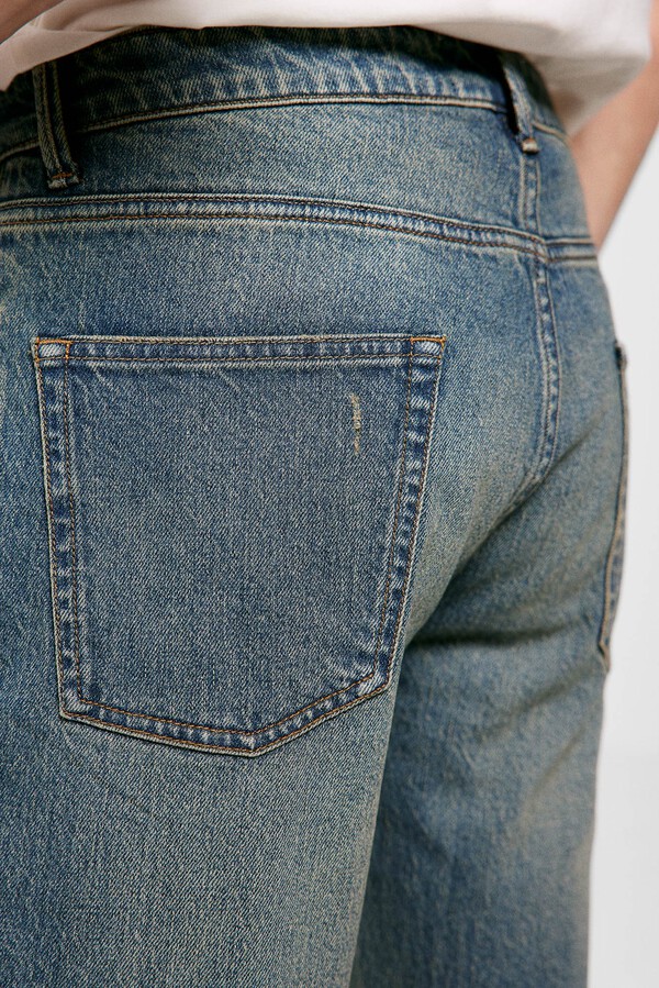 Springfield Jeans slim lavado medio ensuciado turquesa