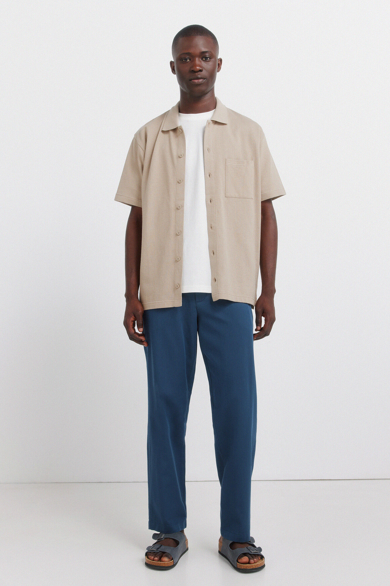 Springfield Polo camisero de bolsillo regular fit beige