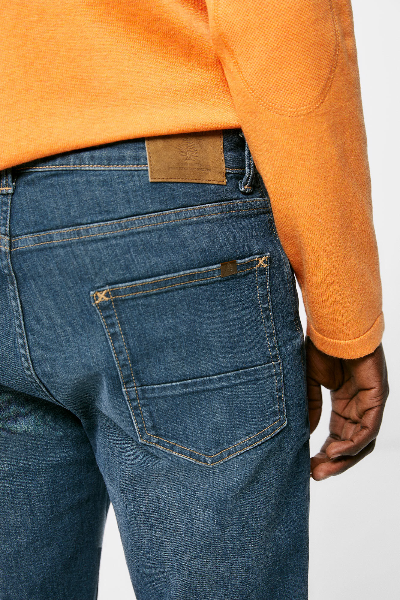Springfield Jeans slim ligero azul verdoso lavado medio oscuro turquesa