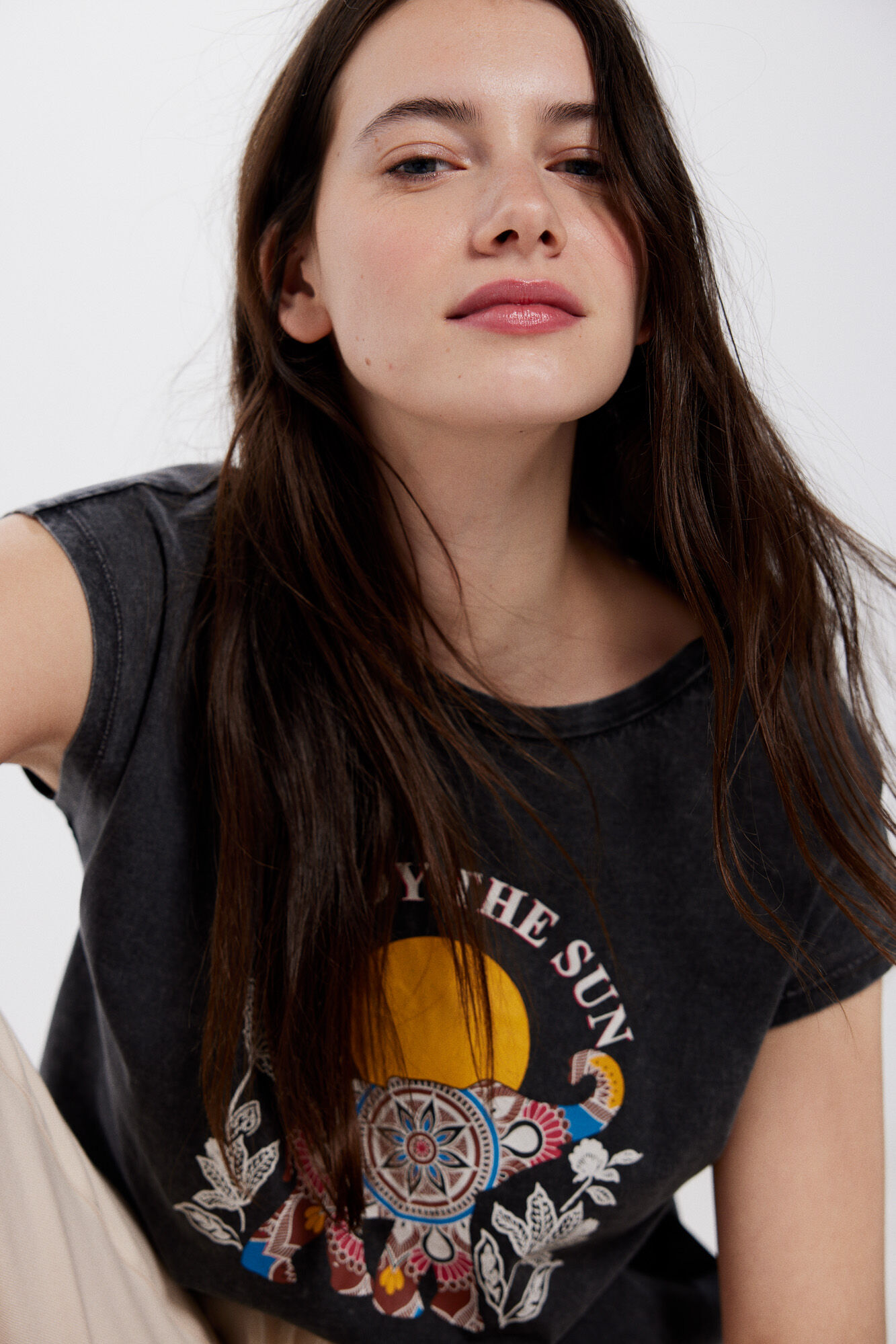 Springfield Playera gr&aacute;fico &eacute;tnico gris