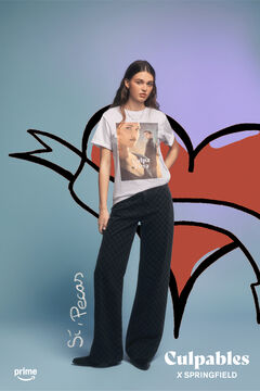Springfield Playera gráfica café