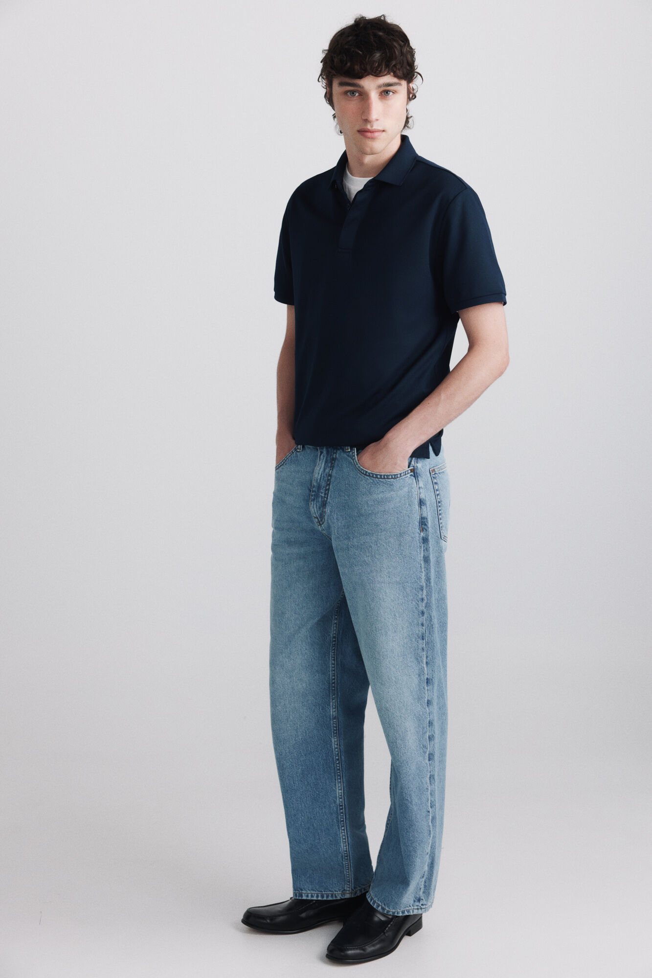 Springfield Polo de tejido t&eacute;cnico slim fit marino