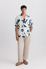 Springfield Camisa bowling estampada khaki