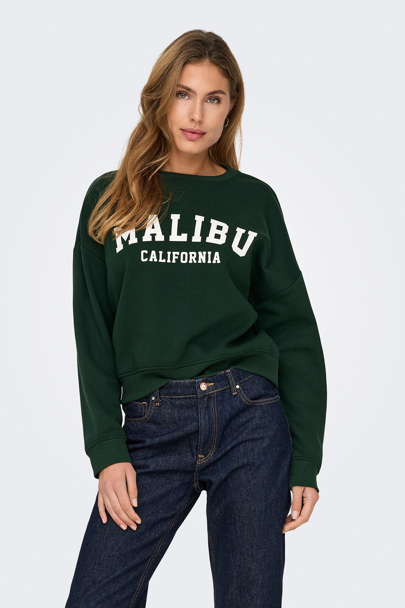 Only Sudadera de cuello redondo verde