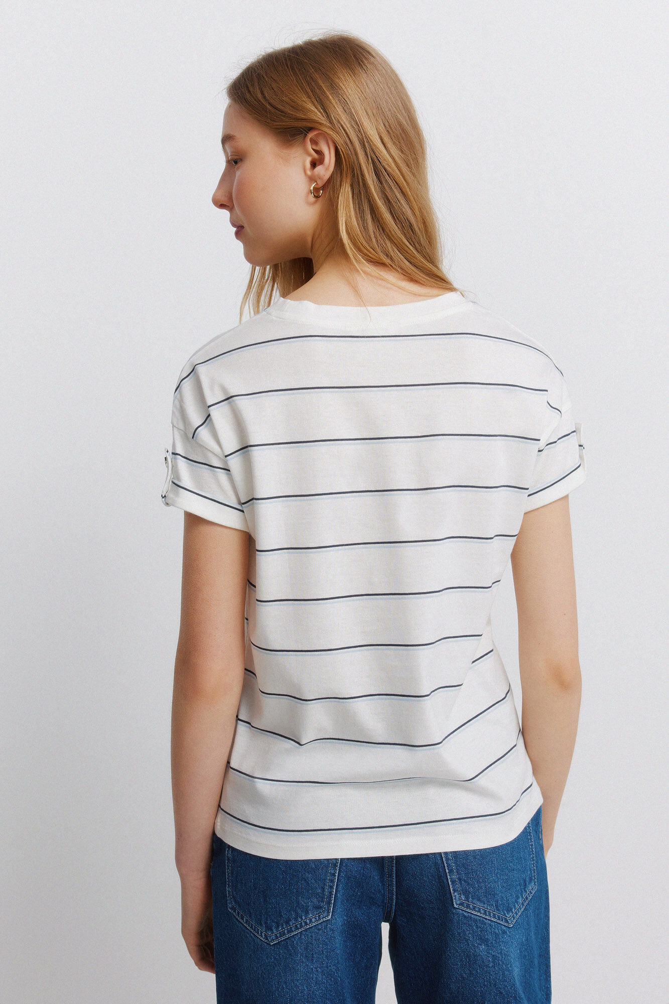 Springfield Playera de manga corta a rayas natural