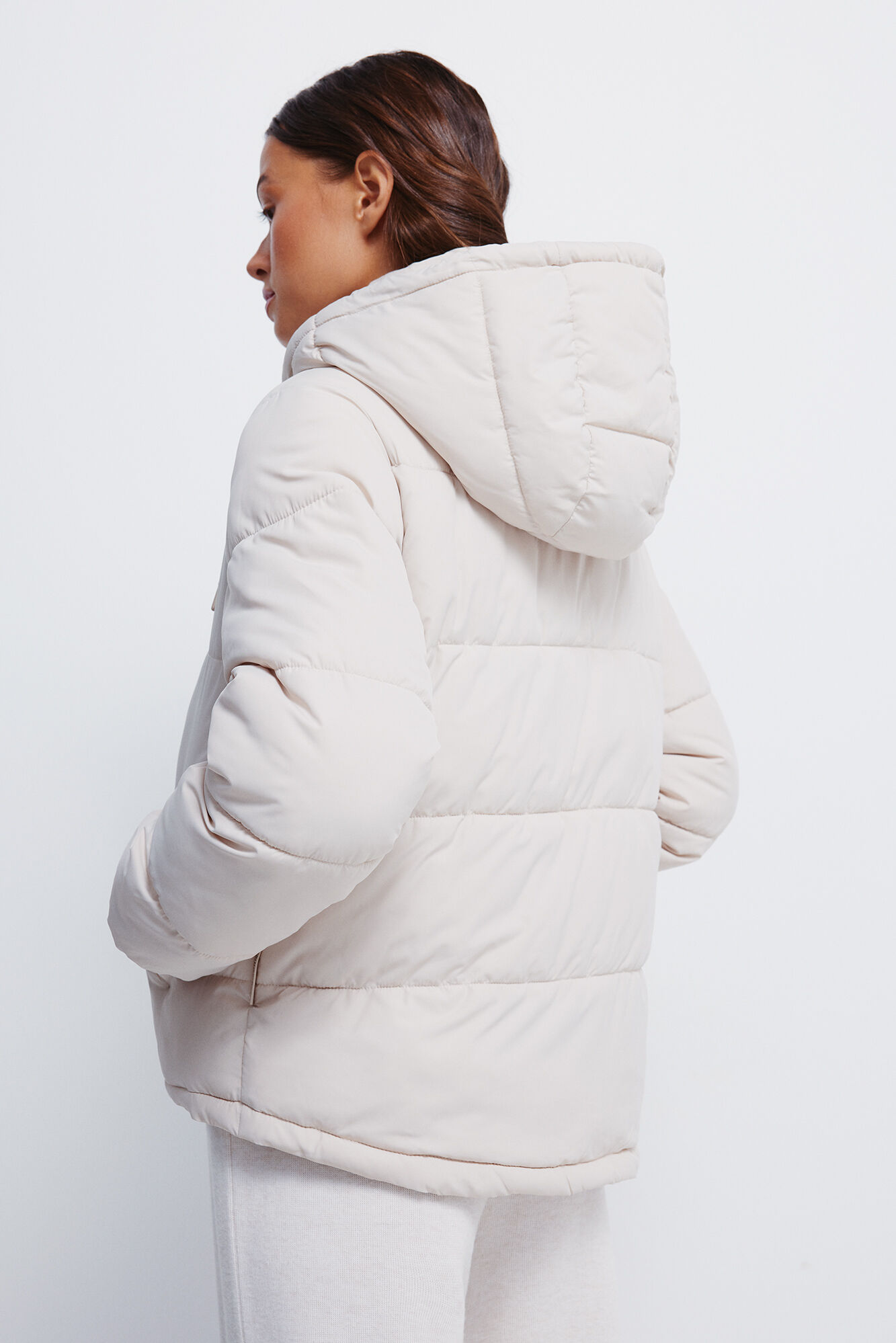 Springfield Plum&iacute;fero con capucha de poli&eacute;ster reciclado blanco