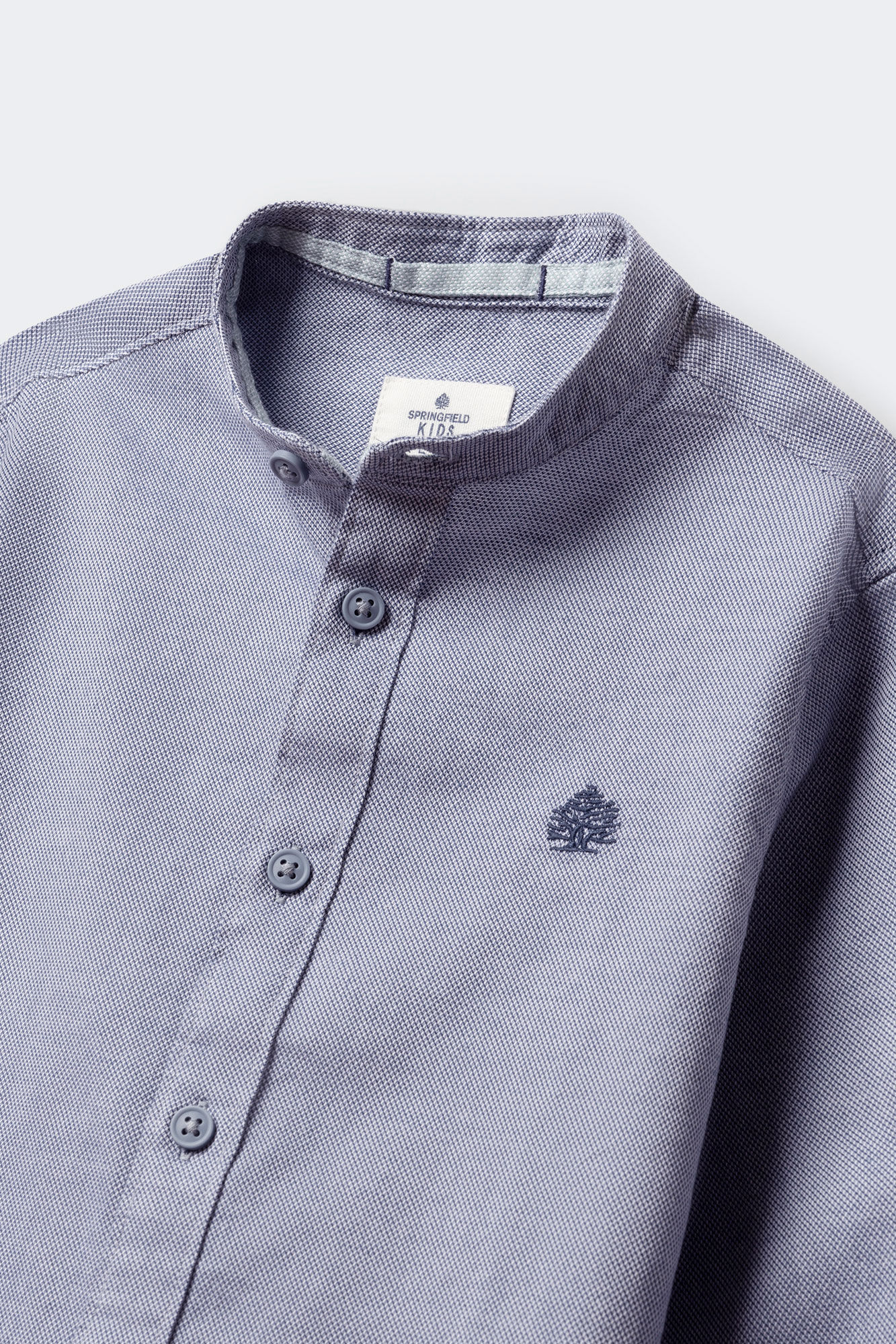 Springfield Kids Camisa estructura cuello mao ni&ntilde;o azulado