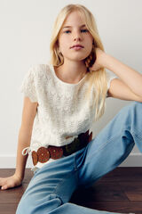 Springfield Kids Top crochet ni&ntilde;a marfil