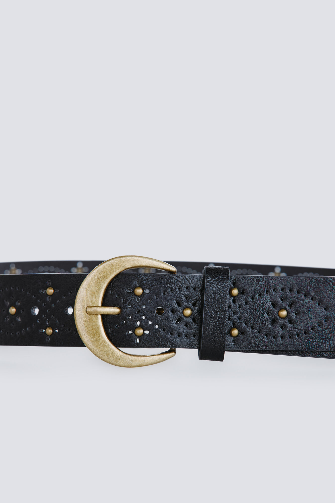 Springfield Cintur&oacute;n troquelados tachuelas met&aacute;licas negro