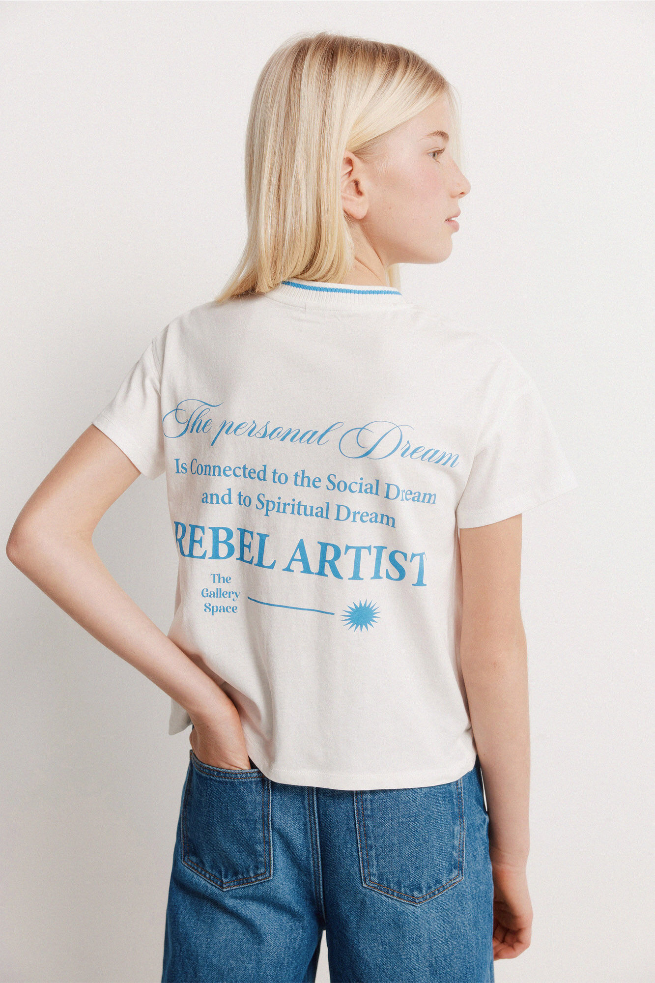Springfield Kids Playera manga corta rebel para ni&ntilde;a marfil