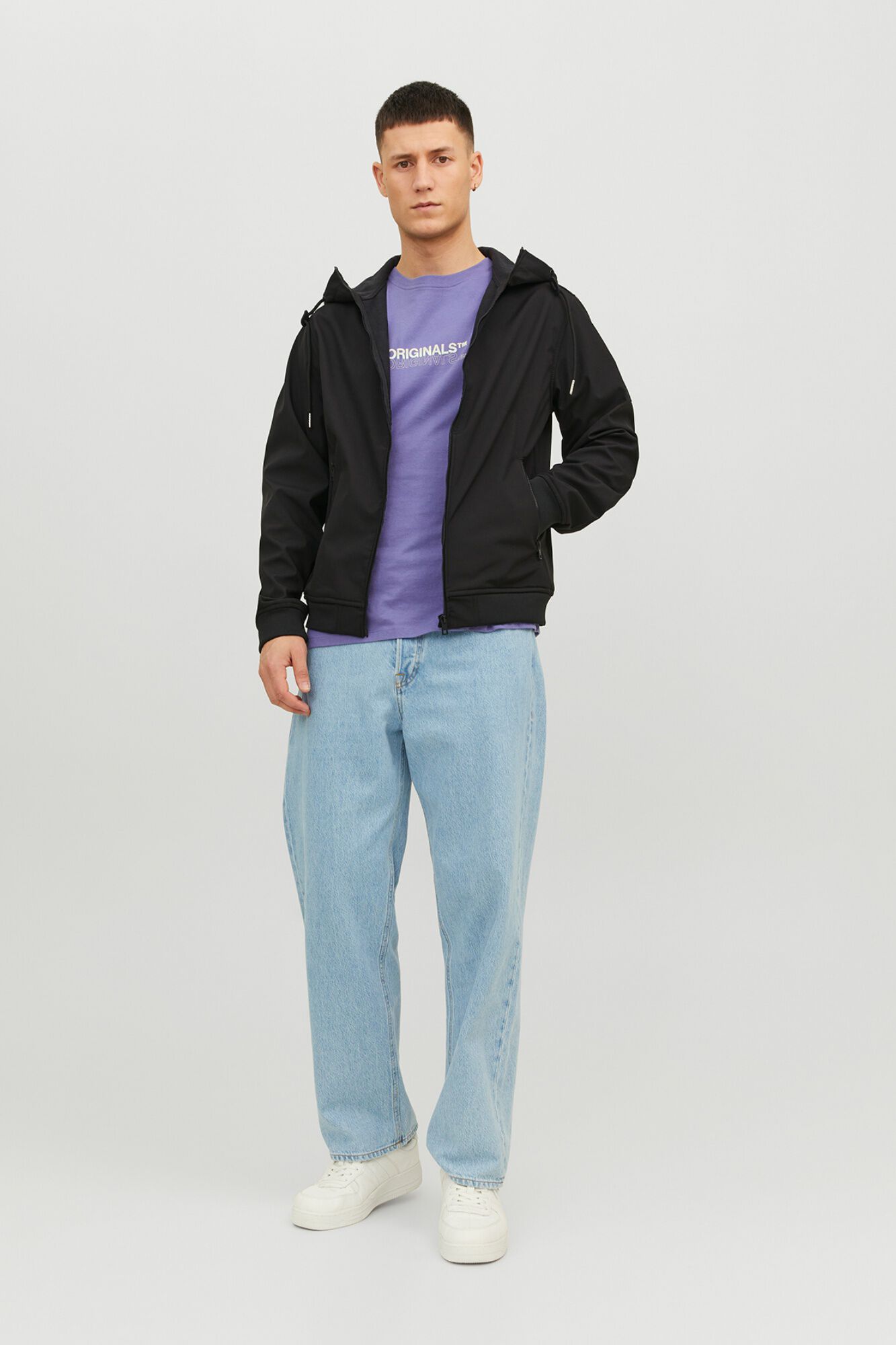 Jack & Jones Chamarra softshell con capucha negro