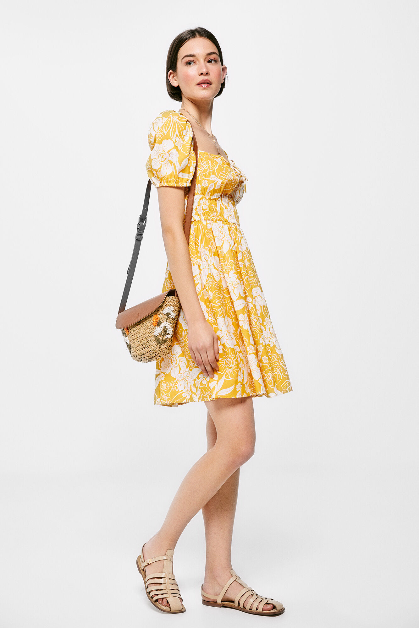 Vestidos en outlet lino estampado