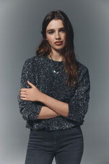 High Spirits Camisa de encaje gris