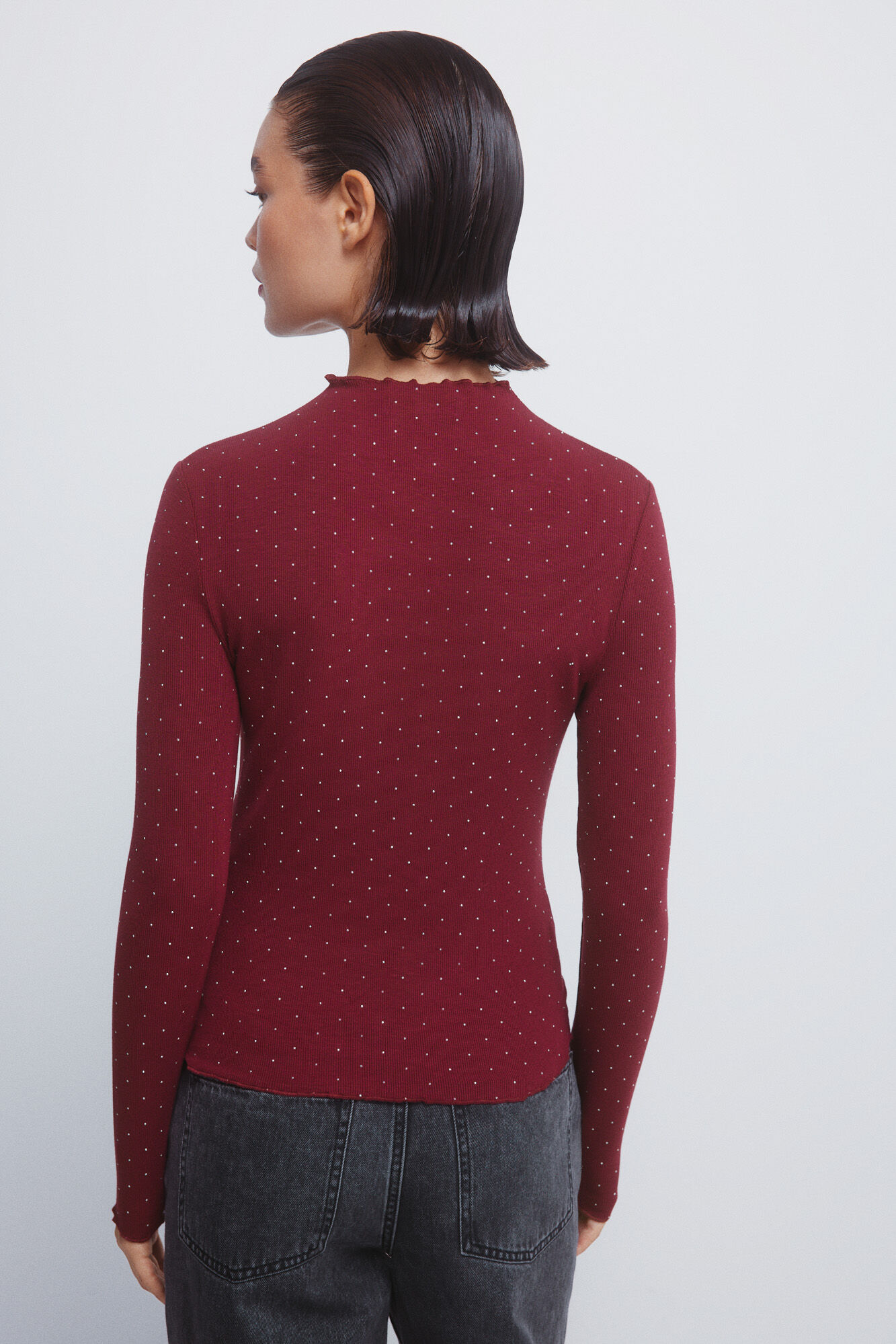 Springfield Playera con diamantes de imitaci&oacute;n p&uacute;rpura