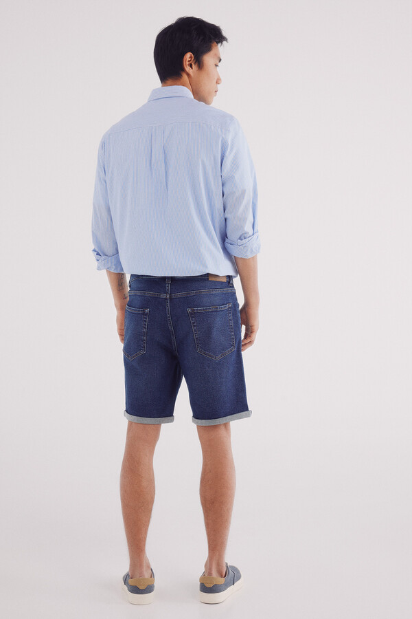 Springfield Bermuda vaquera básica lavado oscuro azul