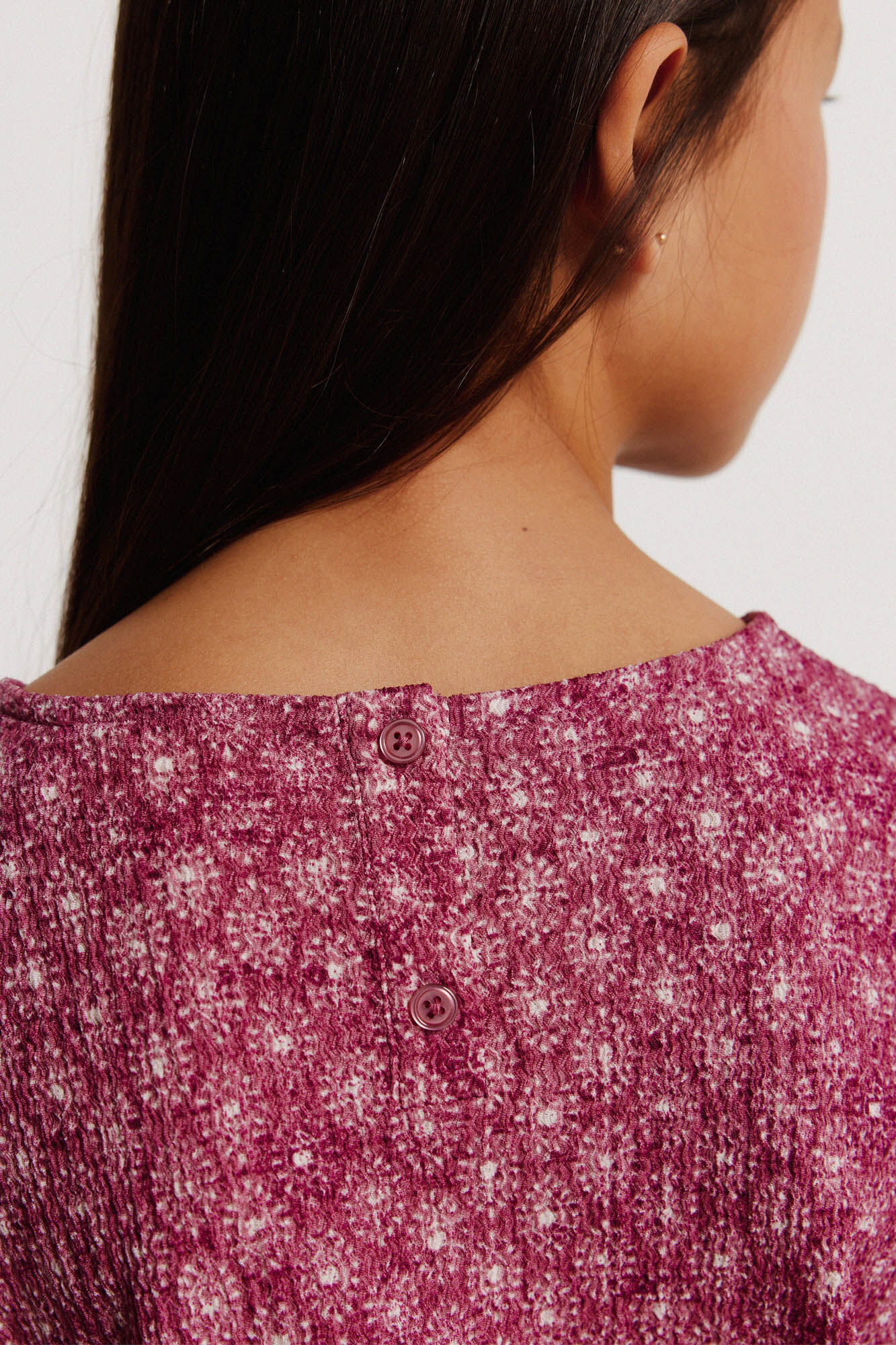 Springfield Kids Vestido manga corta IKAT para ni&ntilde;a morado/lila