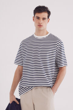 Springfield Playera rayas estampada marfil