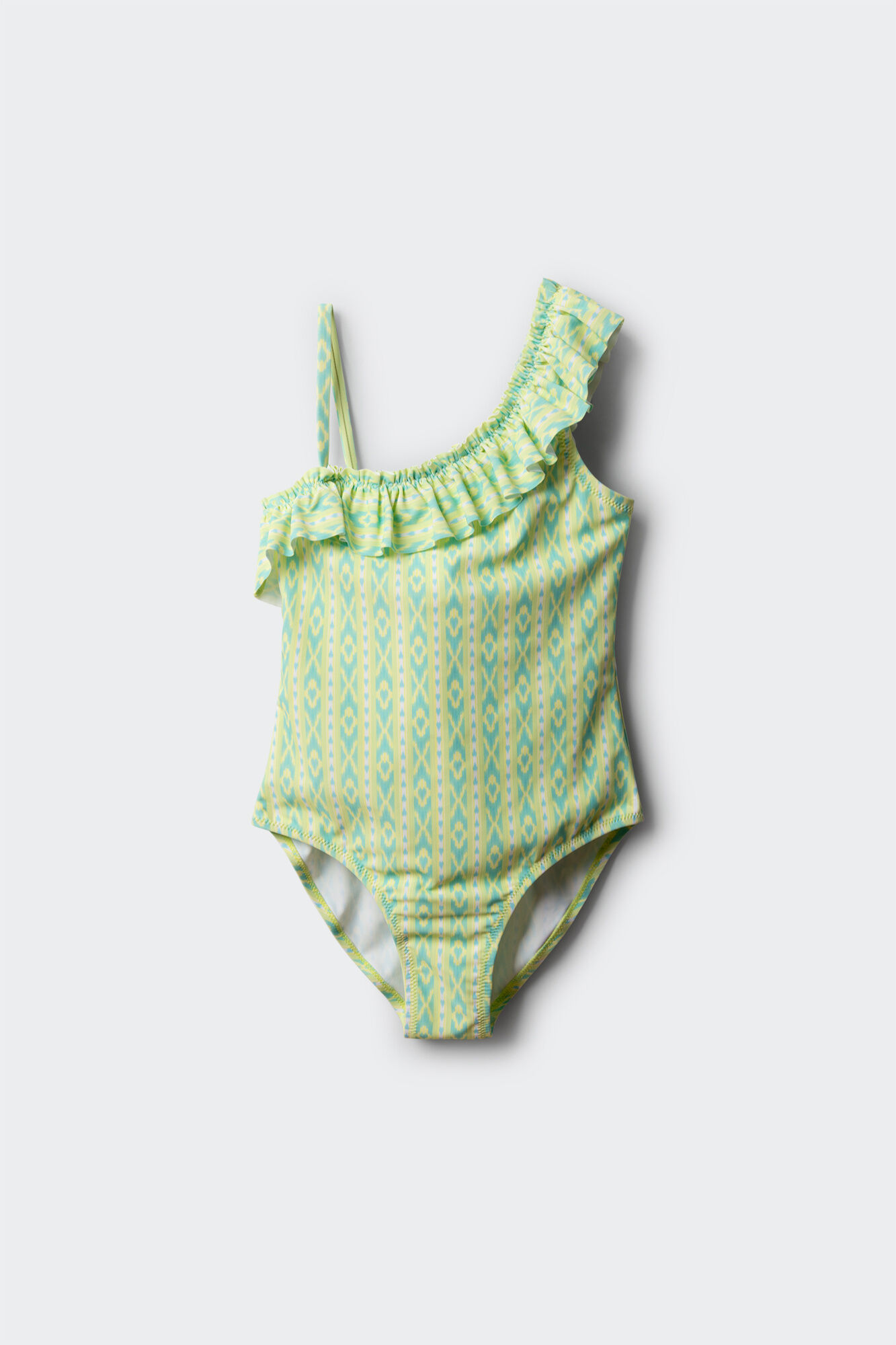 Springfield Kids Traje de ba&ntilde;o asim&eacute;trico ikat para ni&ntilde;a verde