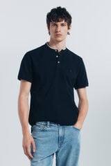 Springfield Polo piqué cuello mao slim fit marino